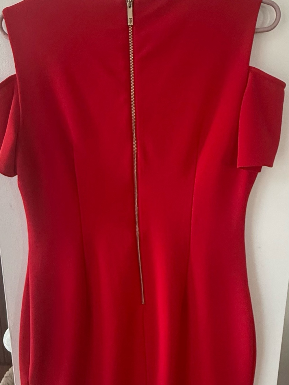 Tommy Hilfiger red Cold-Shoulder Sheath Dress - Picture 3 of 3